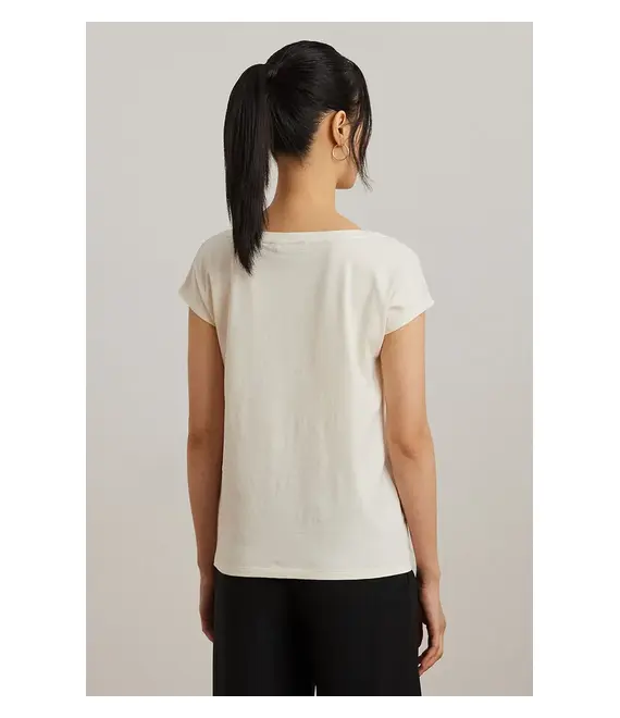 Βαμβακερό μπλουζάκι Lauren Ralph Lauren γυναικείο, χρώμα: μπεζ, 200963933
