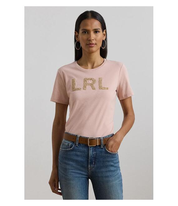 Βαμβακερό μπλουζάκι Lauren Ralph Lauren χρώμα: πορτοκαλί, 200963950
