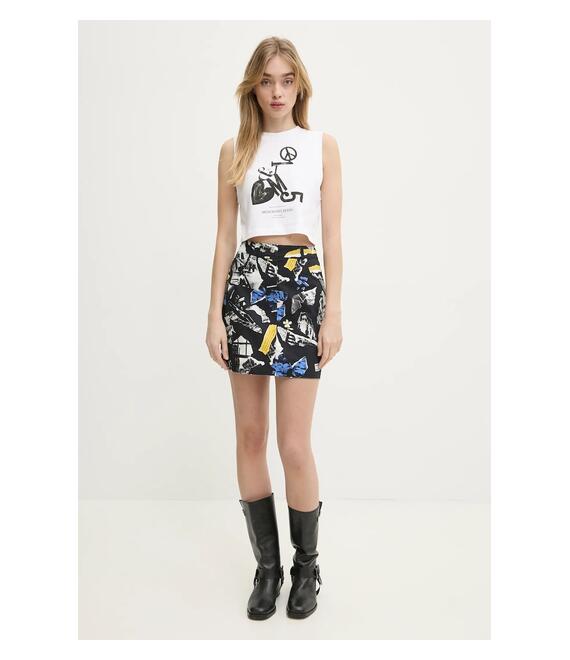 Βαμβακερό τοπ Moschino Jeans χρώμα: άσπρο, 1211 3229