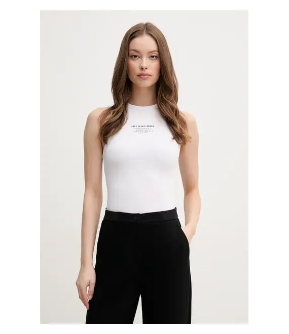 Top Pepe Jeans VIV χρώμα: άσπρο, PL506032