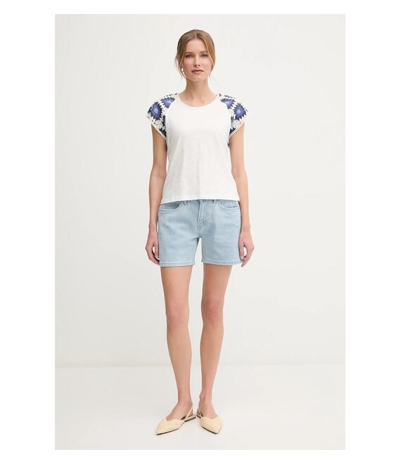 Βαμβακερό μπλουζάκι Pepe Jeans VERENICE χρώμα: άσπρο, PL506044