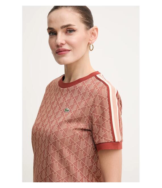 Μπλουζάκι Lacoste χρώμα: πορτοκαλί, TF3244