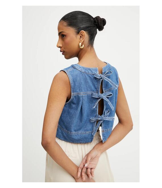 Μπλουζάκι τζιν Weekend Max Mara χρώμα: μπλε, 2515161016600