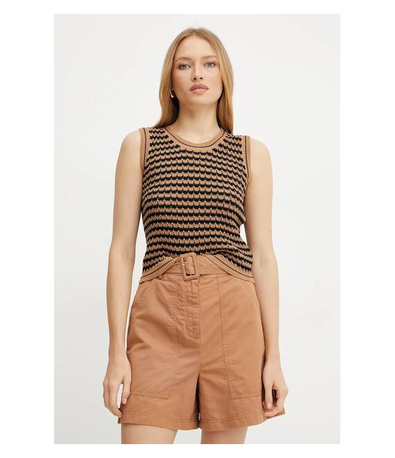Γιλέκο Weekend Max Mara χρώμα: καφέ, 2515361092600