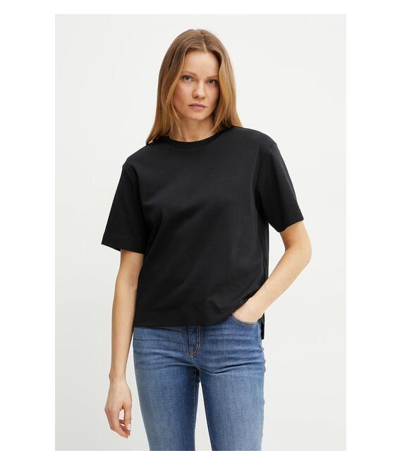 Βαμβακερό μπλουζάκι Weekend Max Mara γυναικείο, χρώμα: μαύρο, 2515941042600