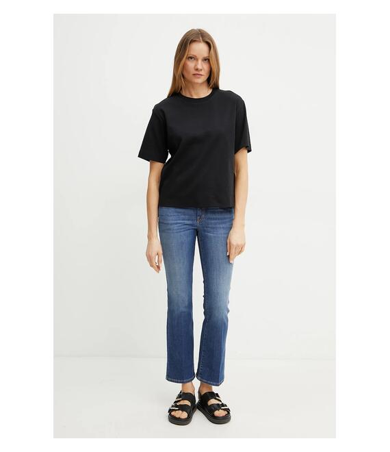 Βαμβακερό μπλουζάκι Weekend Max Mara γυναικείο, χρώμα: μαύρο, 2515941042600