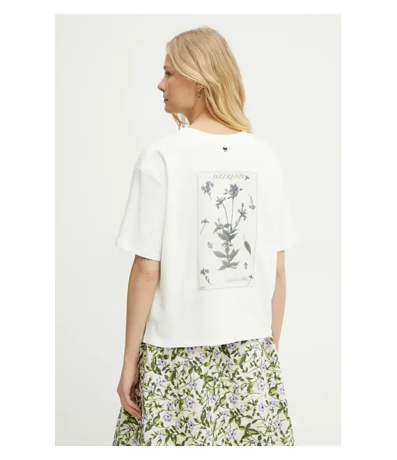 Βαμβακερό μπλουζάκι Weekend Max Mara γυναικείο, χρώμα: άσπρο, 2515941052600