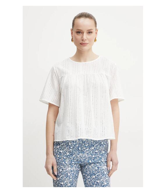 Βαμβακερή μπλούζα Weekend Max Mara γυναικεία, χρώμα: άσπρο, 2515941072600