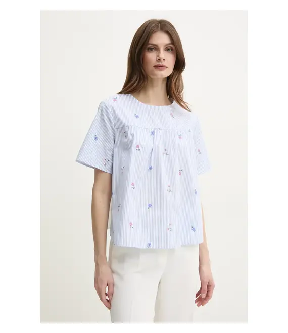 Βαμβακερή μπλούζα Weekend Max Mara γυναικεία, χρώμα: μπλε, 2515941072600