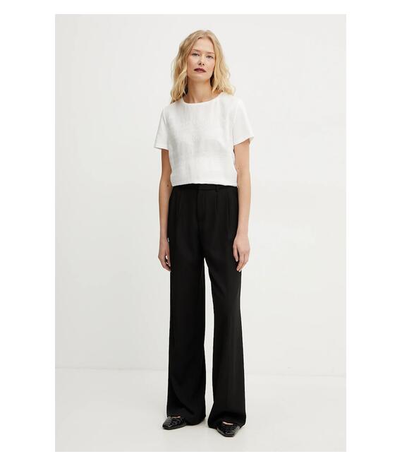 Μπλουζάκι με λινό μείγμα Weekend Max Mara γυναικείο, χρώμα: άσπρο, 2515941112600