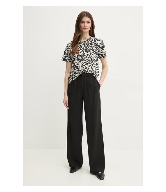 Βαμβακερό μπλουζάκι Weekend Max Mara γυναικείο, χρώμα: μαύρο, 2515971012600