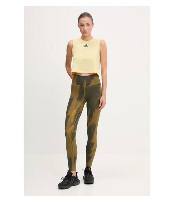 Τοπ προπόνησης adidas Performance 3 Stripes χρώμα: κίτρινο, JG6182