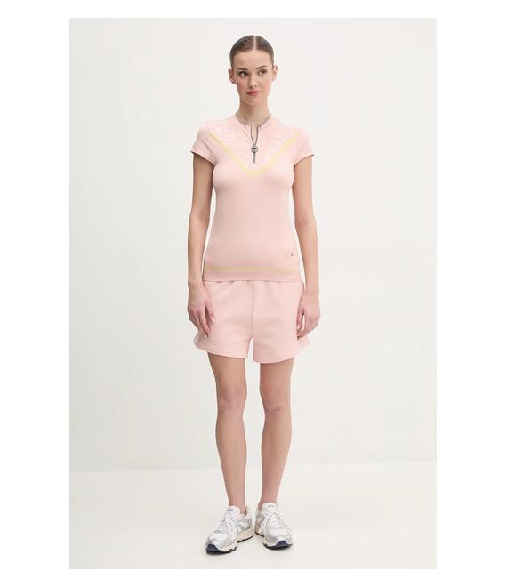 Μπλουζάκι προπόνησης adidas by Stella McCartney TrueNature χρώμα: ροζ, JI5227