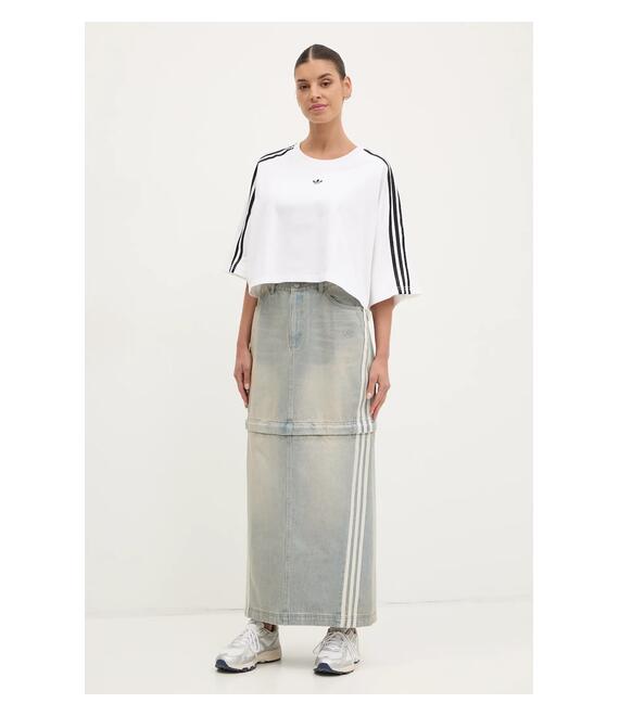 Βαμβακερό μπλουζάκι adidas Originals BOXY TEE γυναικείο, χρώμα: άσπρο, JY8886