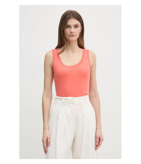 Βαμβακερό τοπ United Colors of Benetton χρώμα: πορτοκαλί, 3GA2DH010