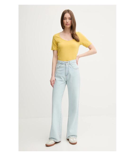Μπλουζάκι United Colors of Benetton χρώμα: κίτρινο, 3FJHD401P