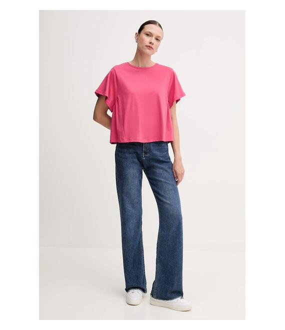Βαμβακερό μπλουζάκι United Colors of Benetton χρώμα: ροζ, 3U53D109U