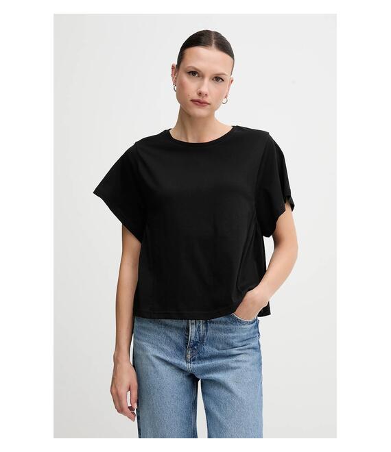 Βαμβακερό μπλουζάκι United Colors of Benetton χρώμα: μαύρο, 3U53D109U