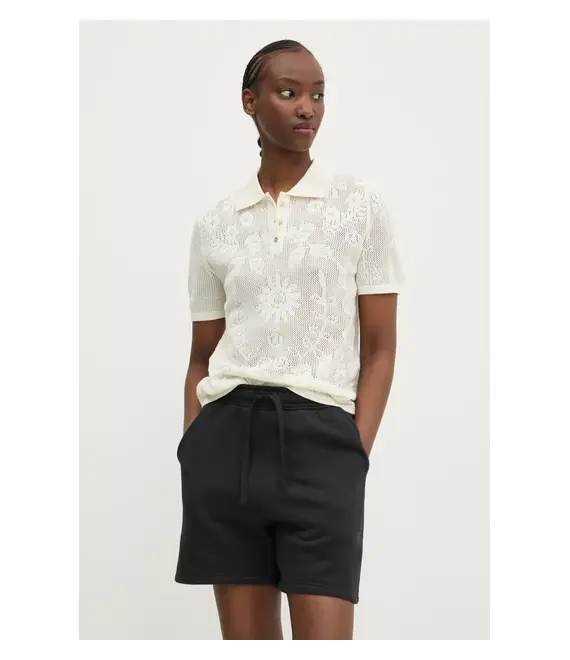 Πόλο Desigual RAY χρώμα: μπεζ, 25SWTK72