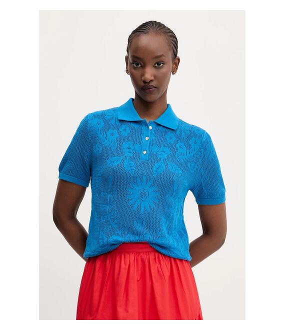 Πόλο Desigual RAY χρώμα: μπλε, 25SWTK72