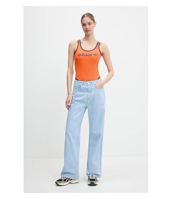 Κορμάκι adidas Originals Graphic Body χρώμα: πορτοκαλί, JC7767