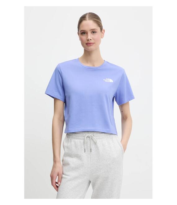 Μπλουζάκι The North Face Simple Dome Cropped Slim χρώμα: μοβ, NF0A87U40YI1