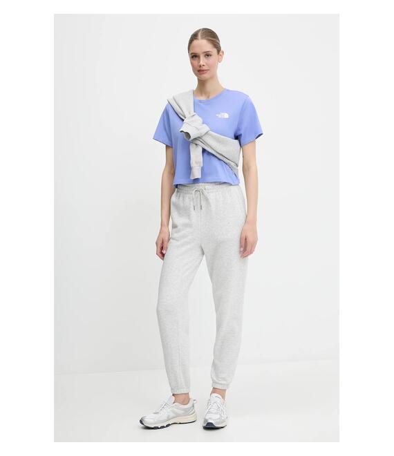 Μπλουζάκι The North Face Simple Dome Cropped Slim χρώμα: μοβ, NF0A87U40YI1