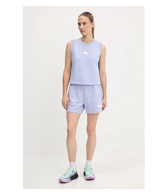 Top The North Face Terry Relaxed χρώμα: μπλε, NF0A8C260VI1