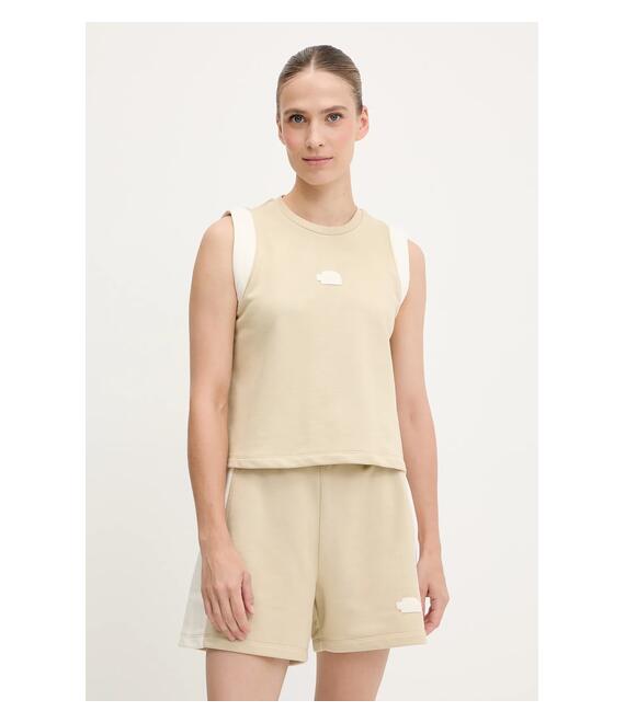 Top The North Face Terry Relaxed χρώμα: μπεζ, NF0A8C263X41