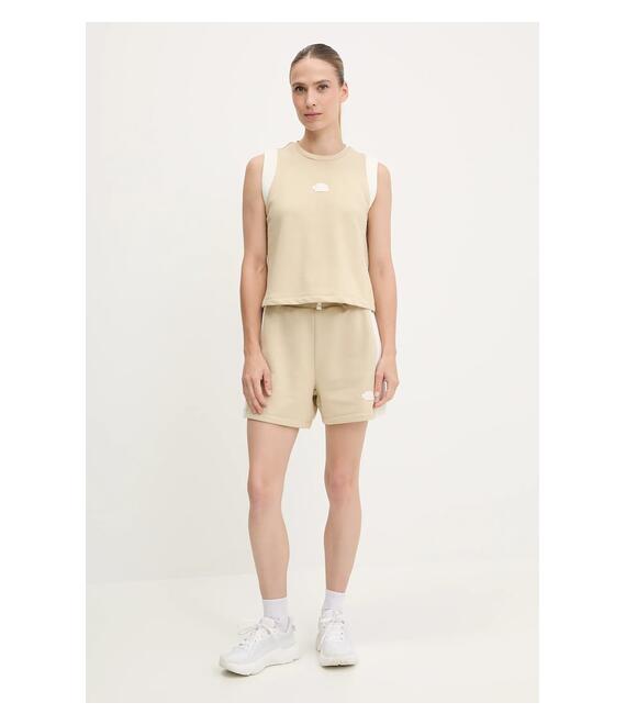 Top The North Face Terry Relaxed χρώμα: μπεζ, NF0A8C263X41