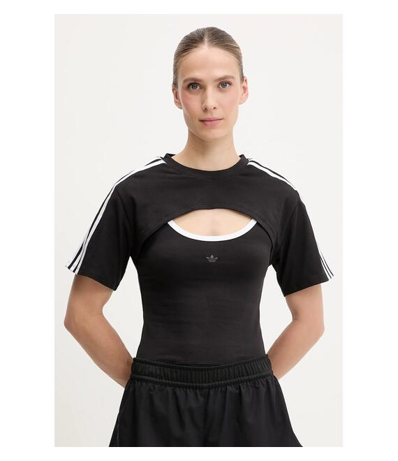 Μπλουζάκι adidas Originals Cut-Out Tee χρώμα: μαύρο, JD0042