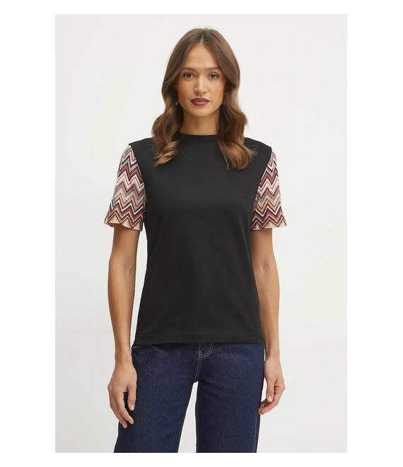 Μπλουζάκι Missoni χρώμα: μαύρο, DS25SL01.BJ00N7