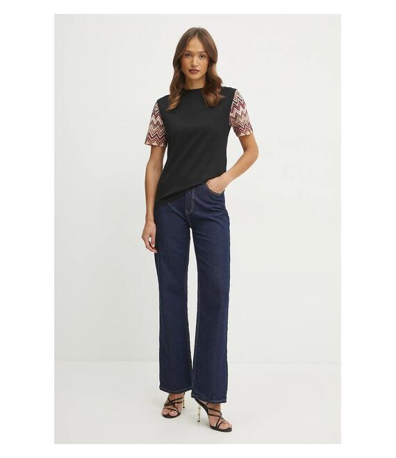 Μπλουζάκι Missoni χρώμα: μαύρο, DS25SL01.BJ00N7