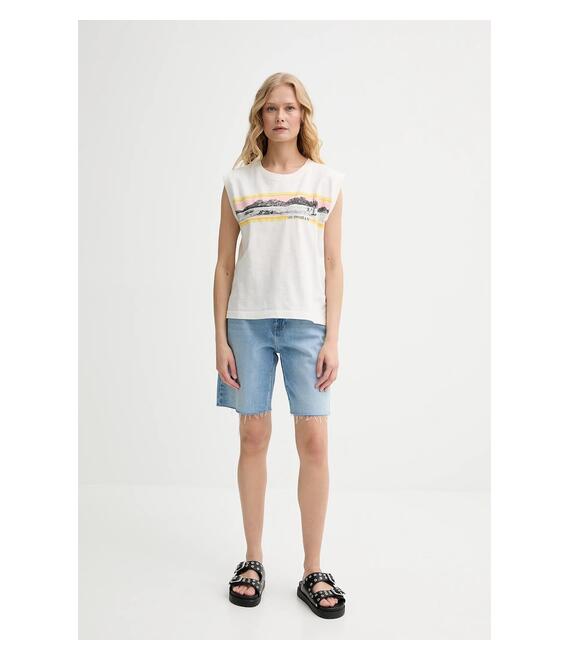 Βαμβακερό τοπ Levi's GR BOXY TANK χρώμα: γκρι, 001MW