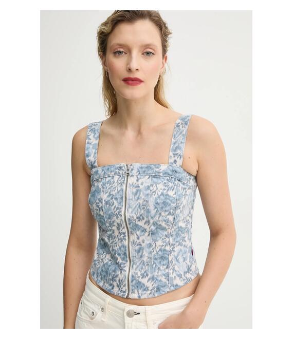 Μπλουζάκι Levi's SCULPTED BUSTIER χρώμα: μπλε, 001W4