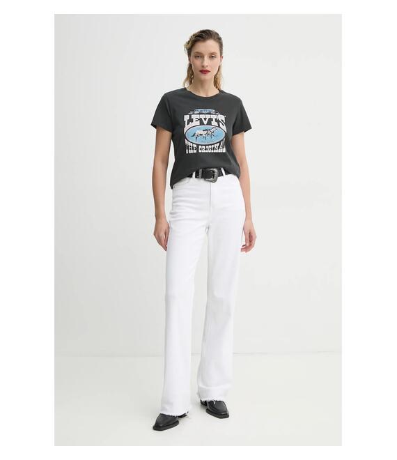 Βαμβακερό μπλουζάκι Levi's THE PERFECT TEE γυναικείο, χρώμα: μαύρο, 17369