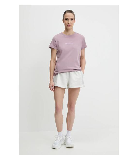 Βαμβακερό μπλουζάκι Helly Hansen CORE γυναικείο, χρώμα: μοβ, 54591