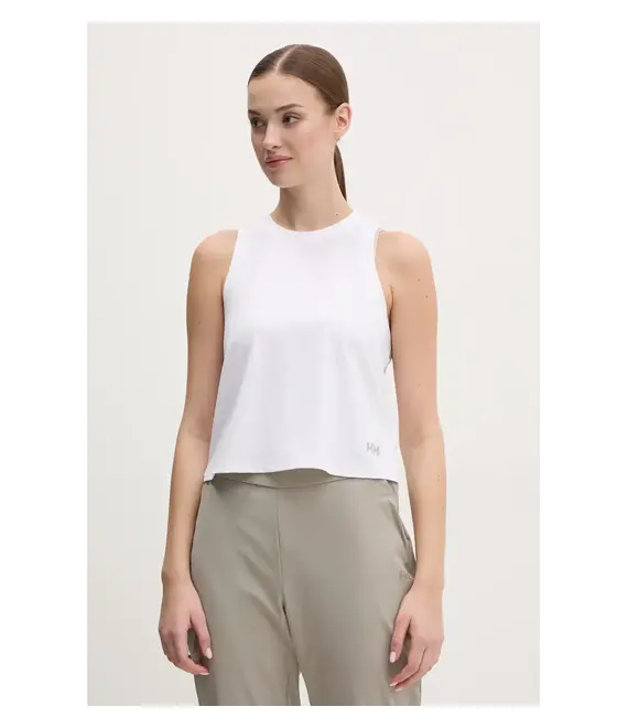 Αθλητικό top Helly Hansen Ocean Cropped γυναικείο, χρώμα: άσπρο, 34269