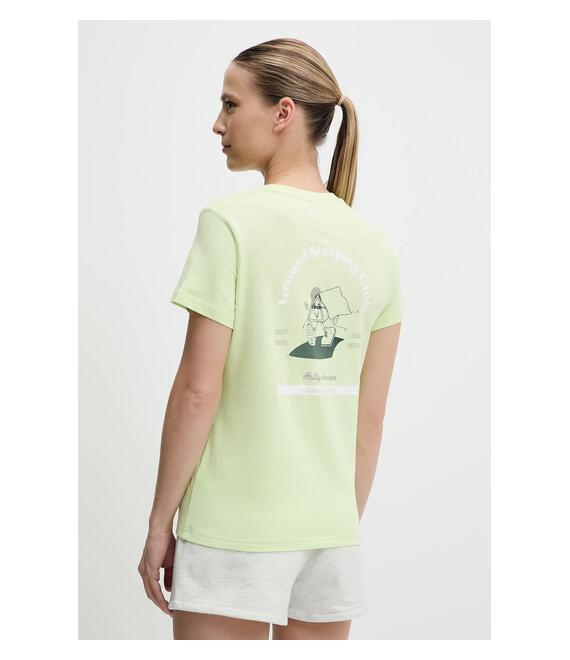 Βαμβακερό μπλουζάκι Helly Hansen MASSIF GRAPHIC χρώμα: πράσινο, 54595