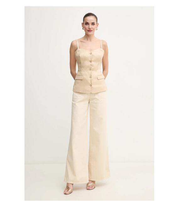 Λευκή μπλούζα Guess ISABEAU γυναικεία, χρώμα: μπεζ, W5GH0L WH5L2