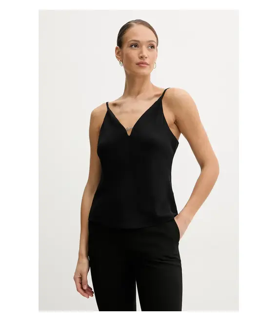 Μπλουζάκι Guess CAROLINE χρώμα: μαύρο, W5GH58 WGLD2