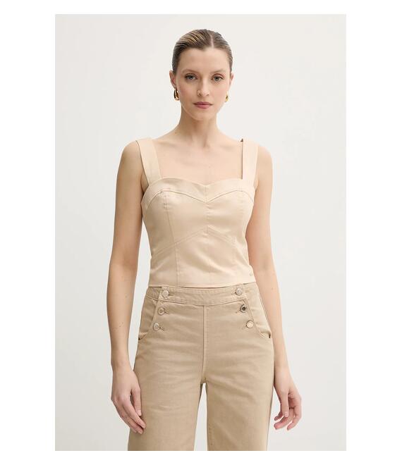 Top Guess AURORA χρώμα: μπεζ, W5GH80 WH5M2