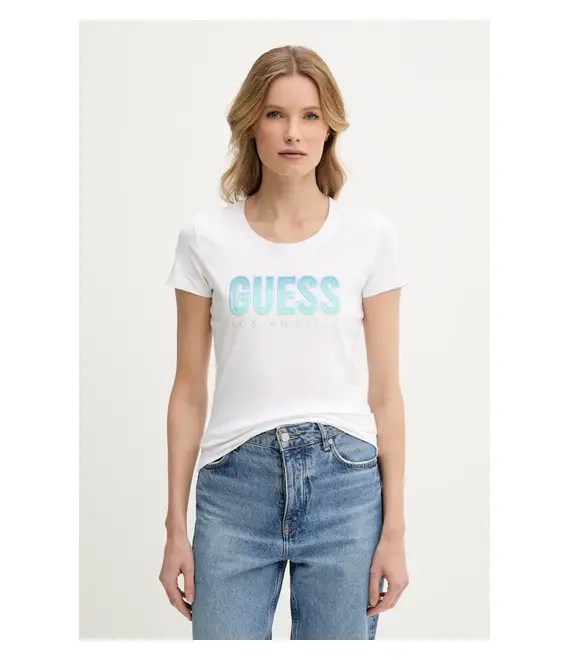 Μπλουζάκι Guess DEGRADE χρώμα: άσπρο, W5GI14 J1314