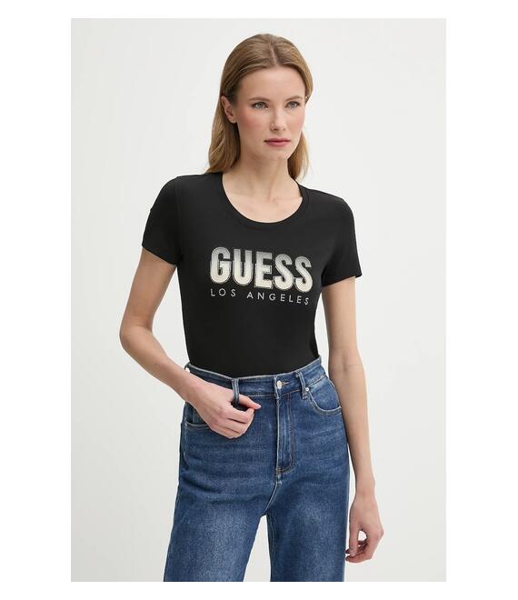 Μπλουζάκι Guess DEGRADE χρώμα: μαύρο, W5GI14 J1314