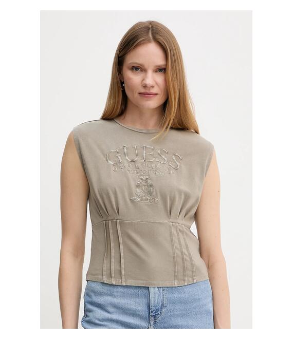 Top Guess χρώμα: μπεζ, W5GI22 K49A1