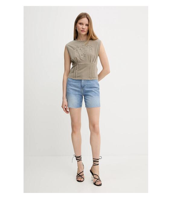 Top Guess χρώμα: μπεζ, W5GI22 K49A1
