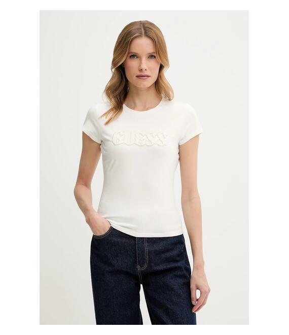 Μπλουζάκι Guess χρώμα: μπεζ, W5GI42 J1314