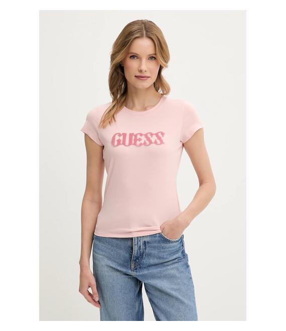 Μπλουζάκι Guess χρώμα: ροζ, W5GI42 J1314