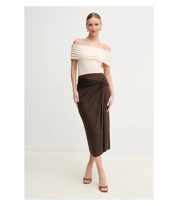 Μπλουζάκι Guess CHARLOTTE χρώμα: μπεζ, W5GP08 KACM2