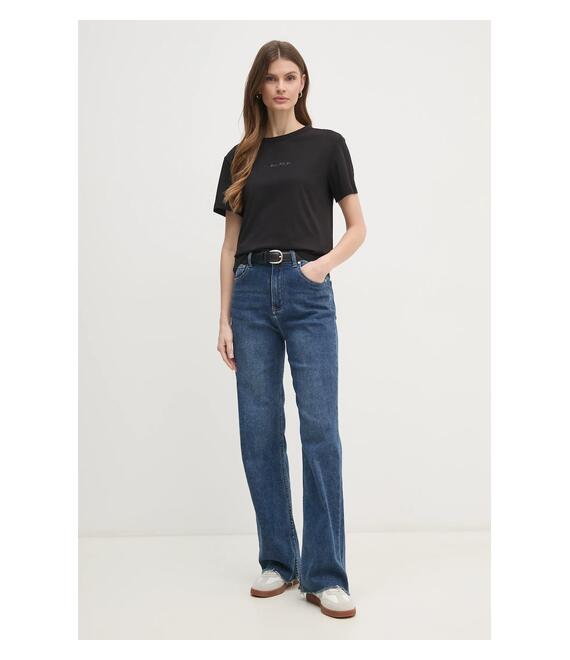 Βαμβακερό μπλουζάκι Calvin Klein γυναικείο, χρώμα: μαύρο, K20K208294